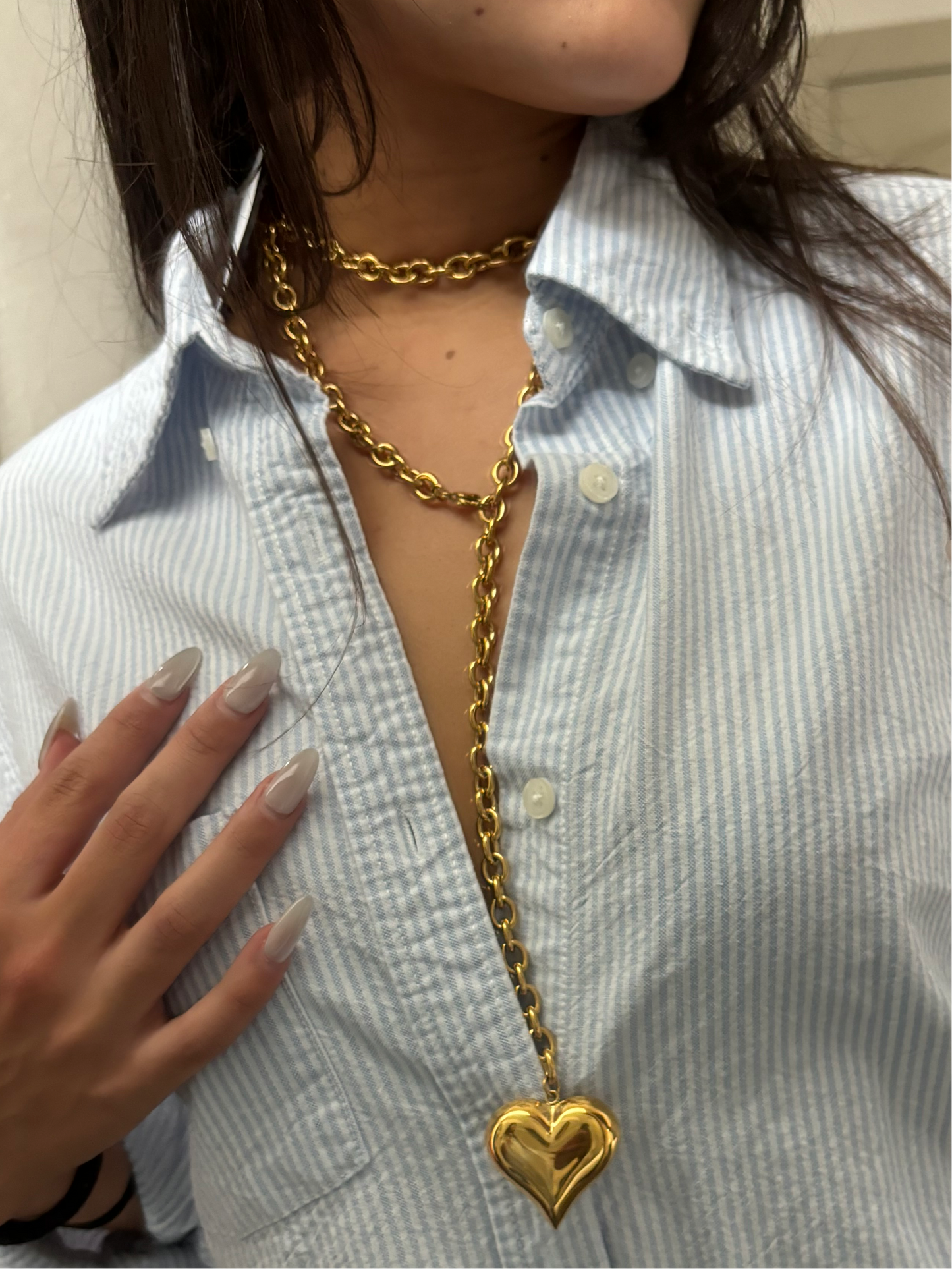 gris xl heart necklace
