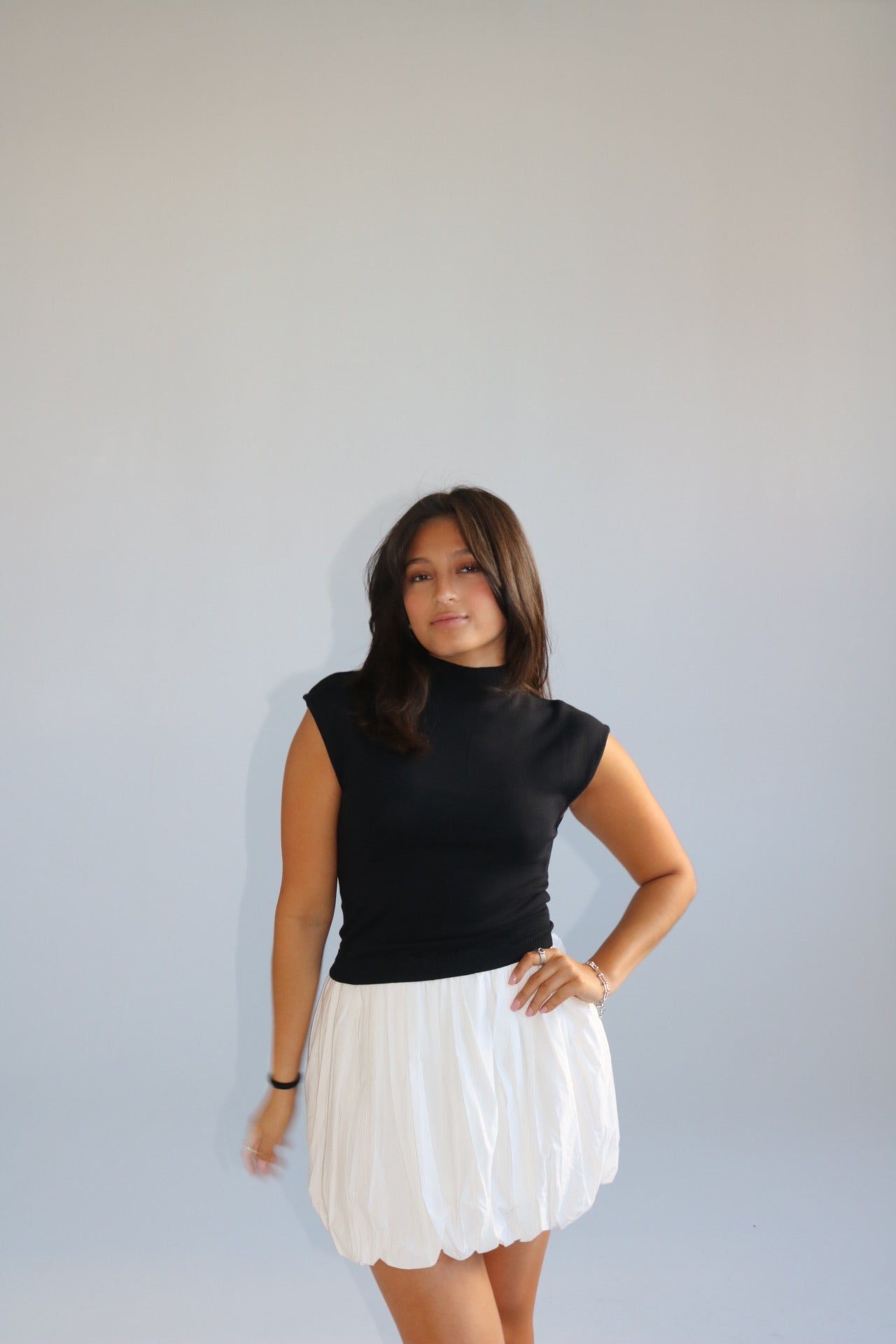 bubble hem mini dress