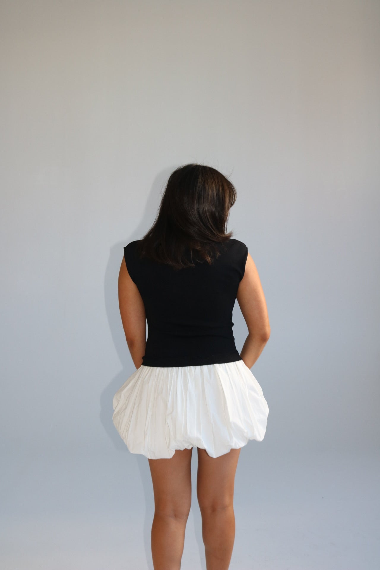 bubble hem mini dress