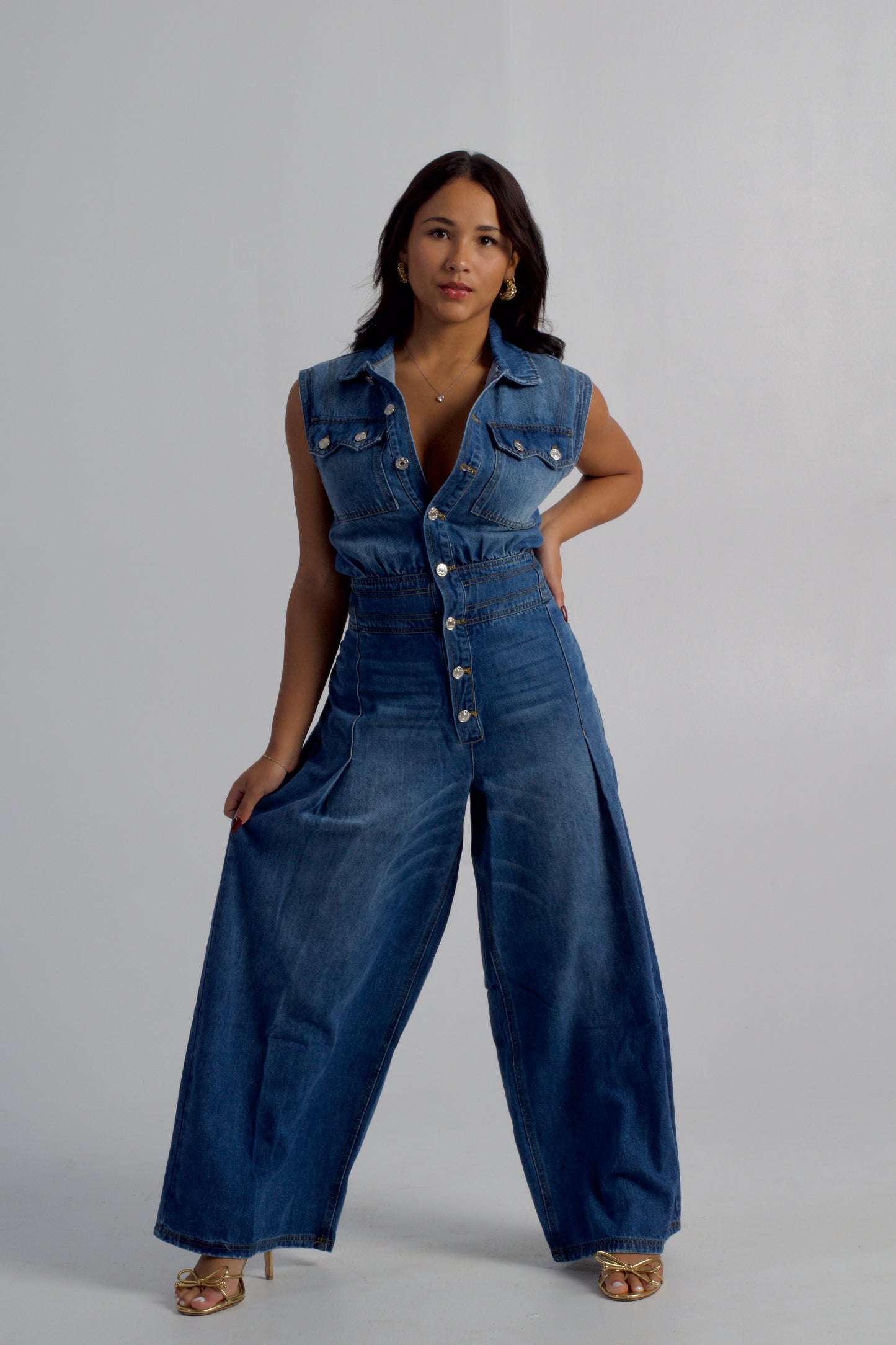 grace denim jumpsuit